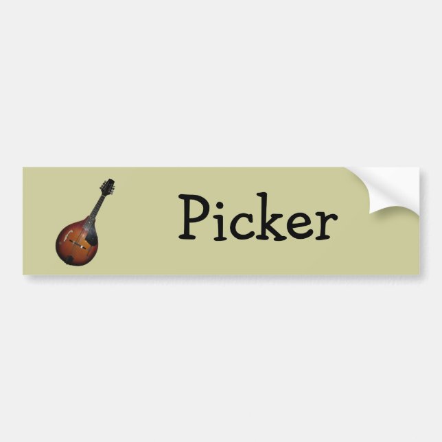 Mandolin Picker Bumper Sticker (Front)