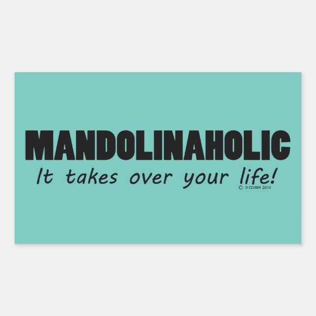 Mandolinaholic Life Rectangular Sticker (Front)