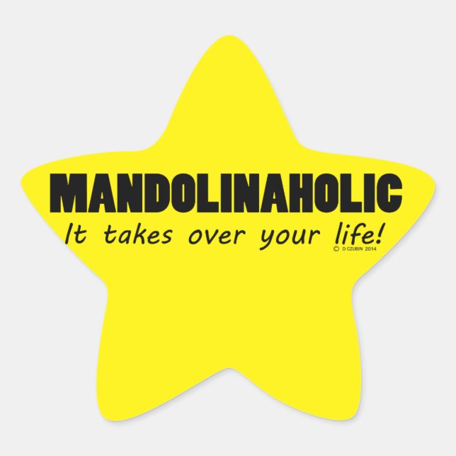 Mandolinaholic Life Star Sticker (Front)