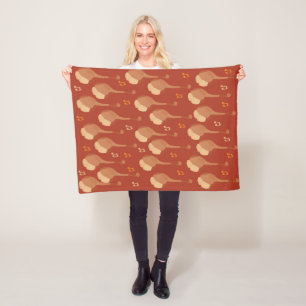 mandolins and music notes fleece blanket