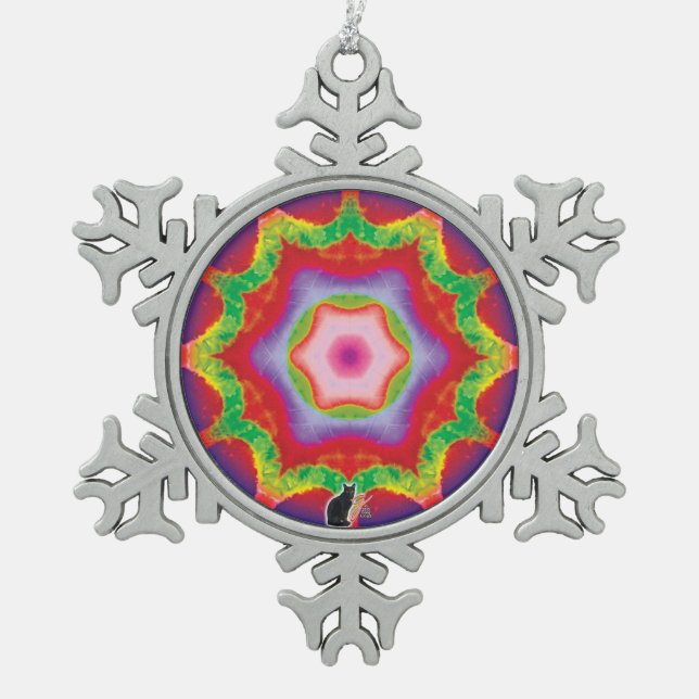 Mandril Kaleidoscope Snowflake Ornament (Front)
