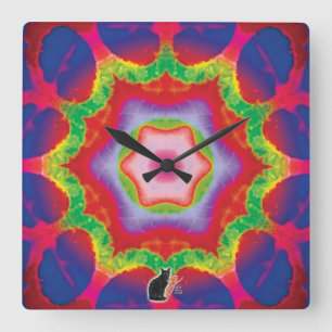 Mandril Kaleidoscope Square Wall Clock