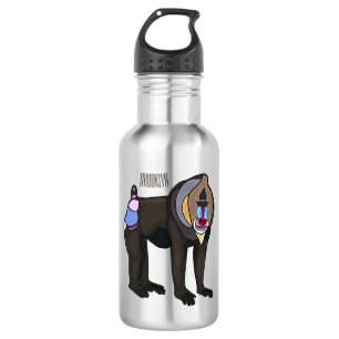 Mandrill cartoon illustration 532 ml water bottle