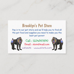 Mandrill cartoon illustration business card
