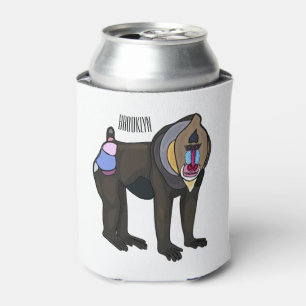 Mandrill cartoon illustration can cooler