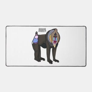 Mandrill cartoon illustration desk mat