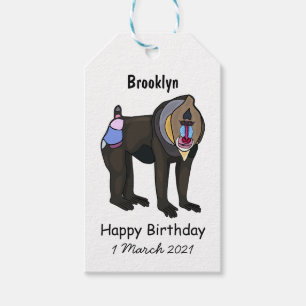 Mandrill cartoon illustration gift tags