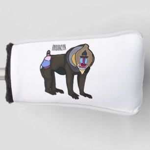 Mandrill cartoon illustration golf head cover