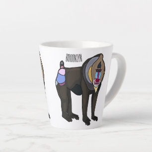 Mandrill cartoon illustration latte mug