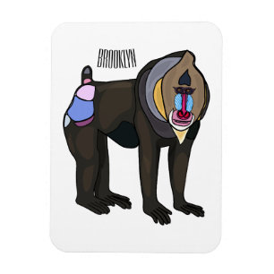 Mandrill cartoon illustration magnet