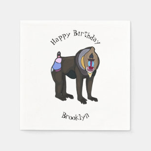 Mandrill cartoon illustration napkin