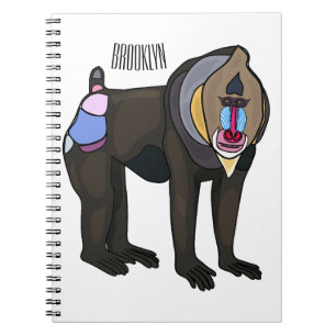 Mandrill cartoon illustration notebook