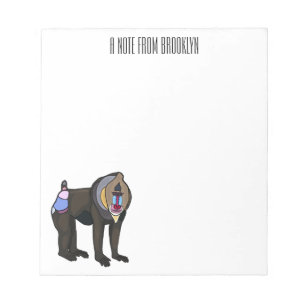 Mandrill cartoon illustration notepad