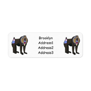 Mandrill cartoon illustration return address label