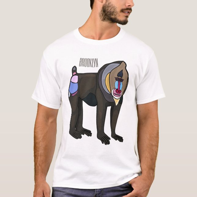 Mandrill cartoon illustration T-Shirt (Front)