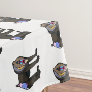 Mandrill cartoon illustration tablecloth