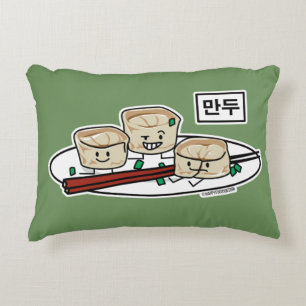 Mandu Korean dumpling dim sum breakfast hangul Decorative Cushion