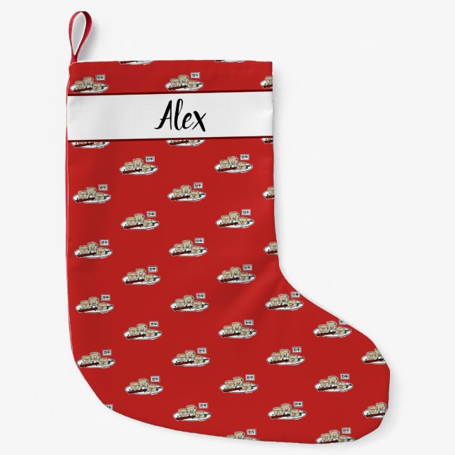 Mandu Korean dumpling dim sum breakfast hangul Small Christmas Stocking (Front)