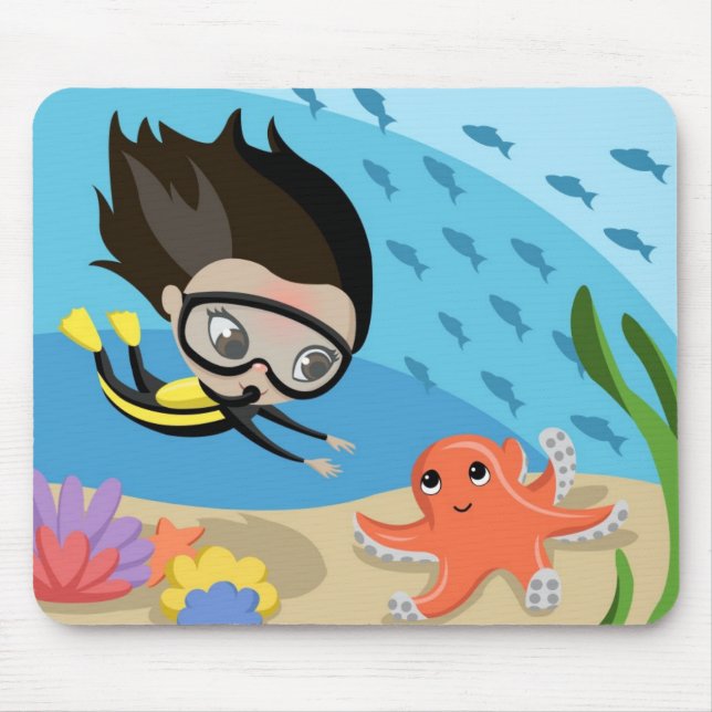 Mandy and Bubbles the Octopus Mouse Pad (Front)