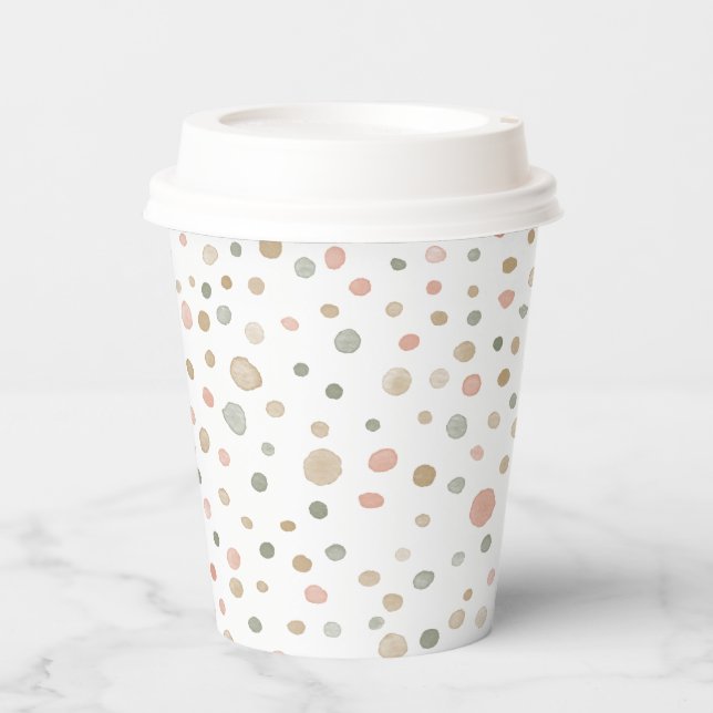 Mandy Confetti Watercolor Dots Paper Cup (Front)