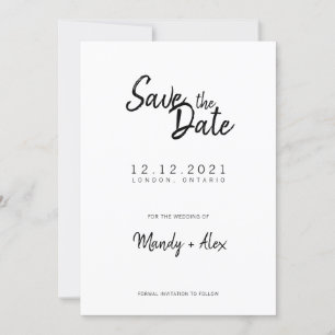 Mandy Minimalist Simple Save the Date