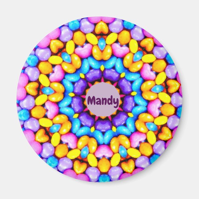 MANDY ~ Personalised Easter Pattern Fractal ~ Magnet (Front)