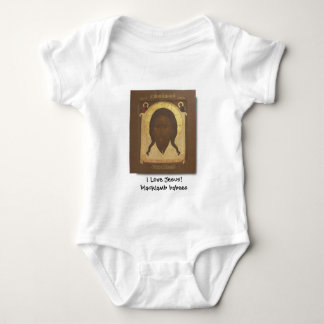 Mandylion Christ, I Love Jesus!blacklamb babees Baby Bodysuit