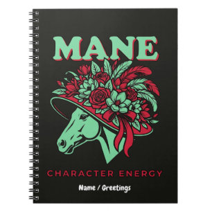  Mane Character Energy Funny Race Day Floral Hat  Notebook