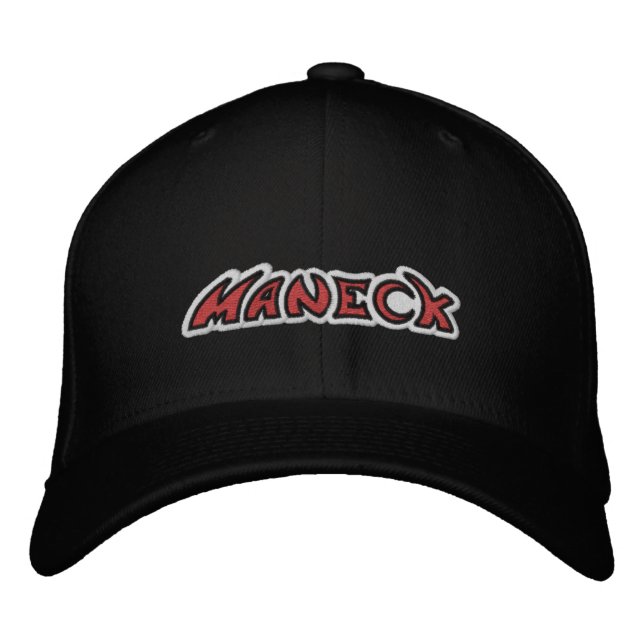 Maneck - Embroidered maneckband.com Fitted Cap (Front)