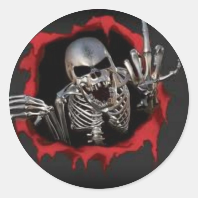 Maneira Skull Classic Round Sticker (Front)