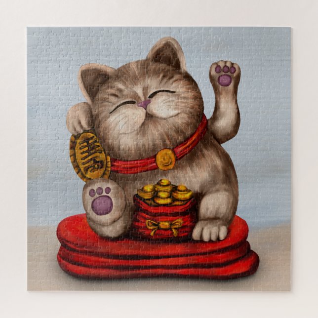 Maneki-neko Beckoning cat Jigsaw Puzzle (Vertical)