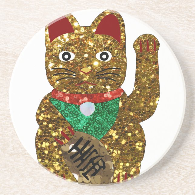 maneki neko cat coaster (Front)