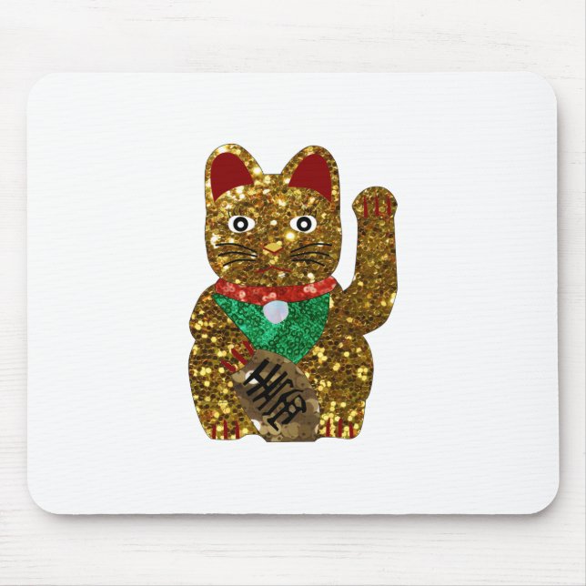 maneki neko cat mouse pad (Front)