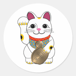 Maneki Neko Classic Round Sticker