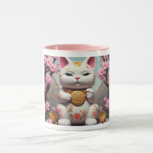 Maneki Neko Fortune Cat Good Luck Mug