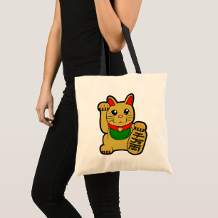 Maneki Neko: Golden Lucky Cat Tote Bag