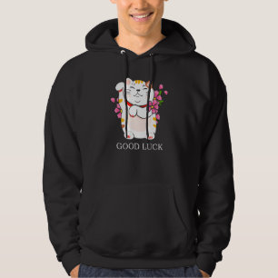 Maneki Neko Good Luck Happy Cat Hoodie