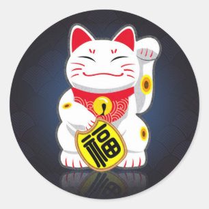 Maneki-neko - Japanese Lucky Cat Classic Round Sticker