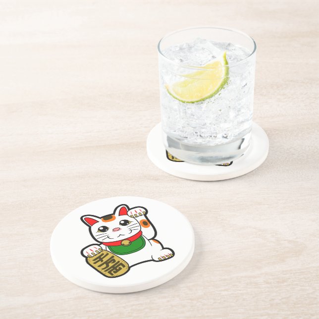 Maneki Neko: Japanese Lucky Cat Coaster (Side)