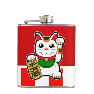 Maneki Neko: Japanese Lucky Cat Hip Flask