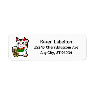 Maneki Neko: Japanese Lucky Cat Return Address Label