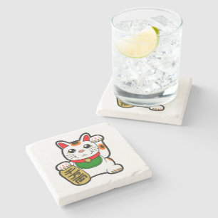 Maneki Neko: Japanese Lucky Cat Stone Coaster