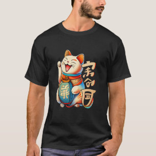 Maneki neko Laughing Japanese Lucky Cat Manekineko T-Shirt