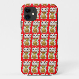maneki-neko lucky cat japanese charm talisman welc iPhone 11 case