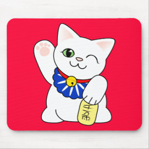 Maneki Neko Lucky Cat Mouse Pad