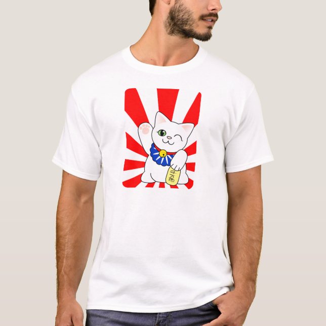 Maneki Neko Lucky Cat T-Shirt (Front)