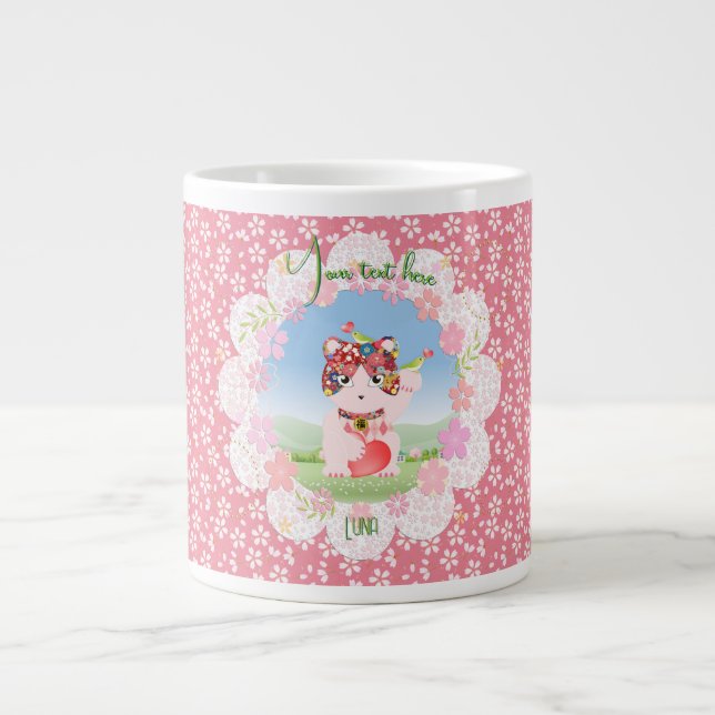 Maneki Neko Lucky Luna Large Coffee Mug (Front)