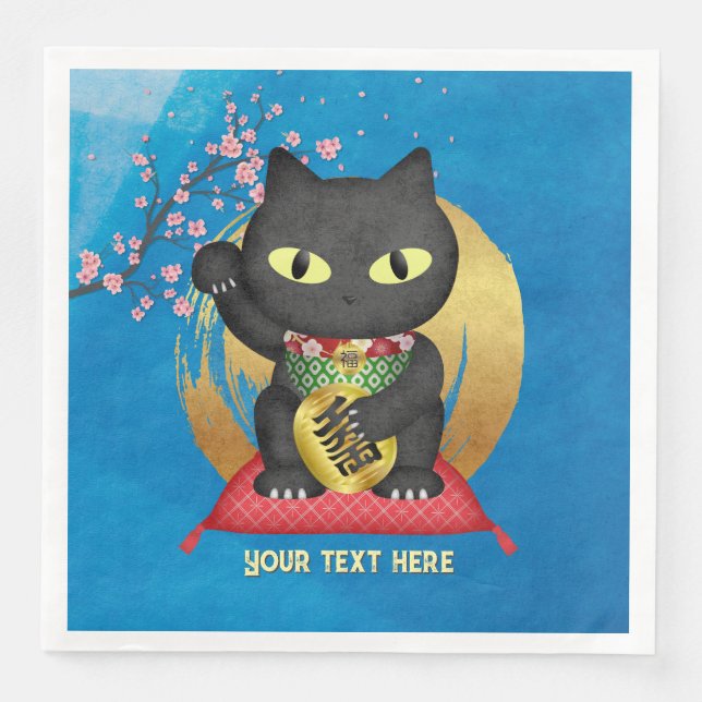 Maneki Neko Lucky Poilue Napkin (Front)