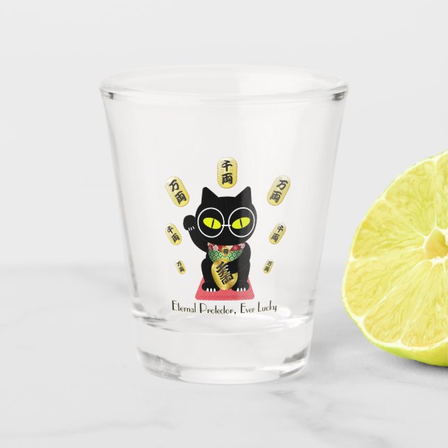 Maneki Neko Lucky Poilue Shot Glass (Front)