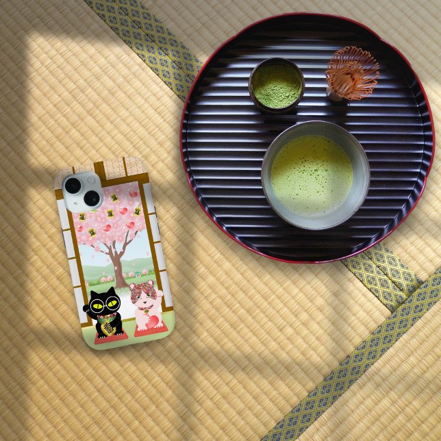 Maneki Neko Lucky Poiluna Case-Mate iPhone Case (Maneki Neko Lucky Poiluna Case-Mate iPhone Case is on tatami mat. )